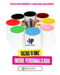 TAZA INTERIOR Y ASA DE COLORES 11 OZ PERSONALIZADA
