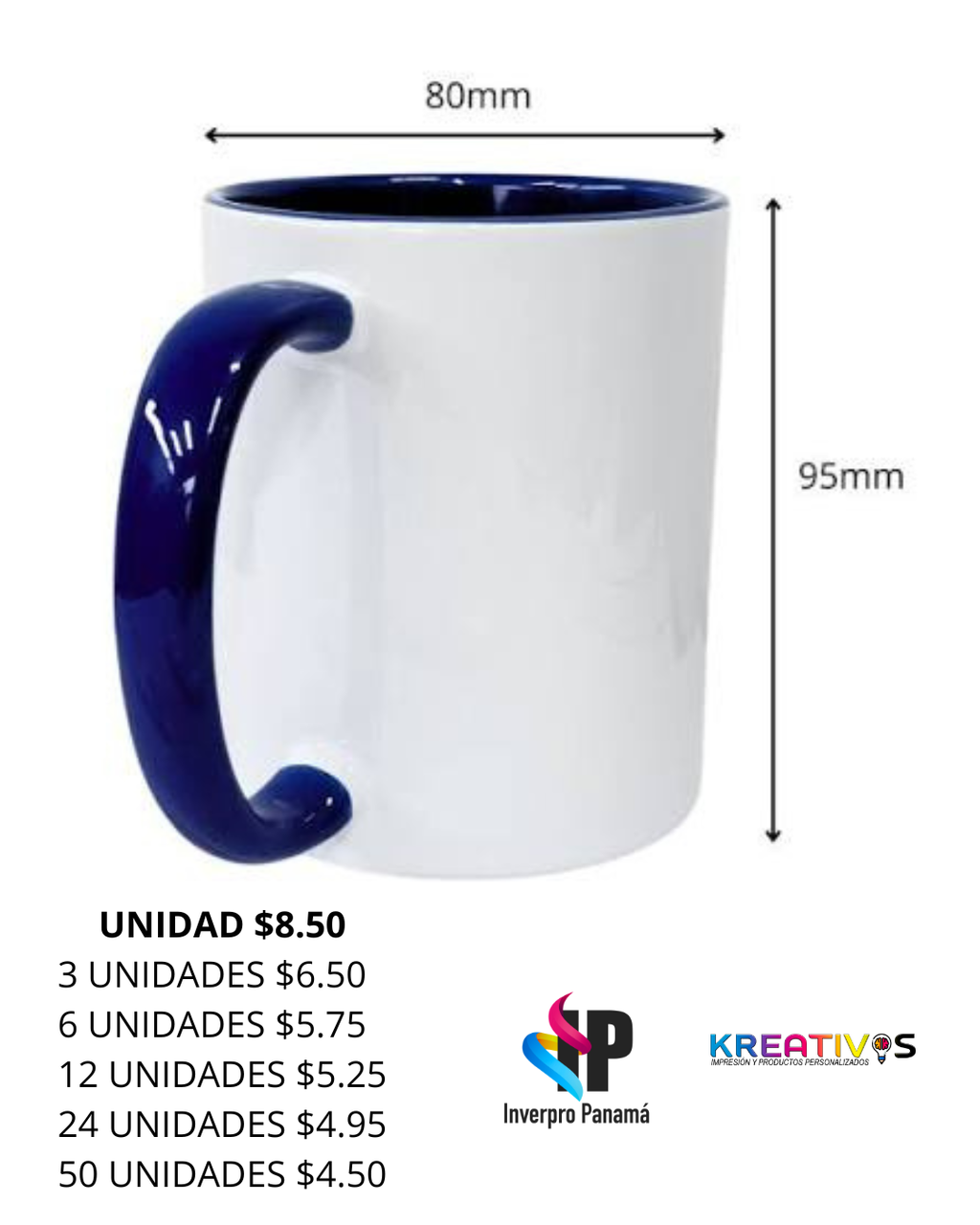 TAZA INTERIOR Y ASA DE COLORES 11 OZ PERSONALIZADA