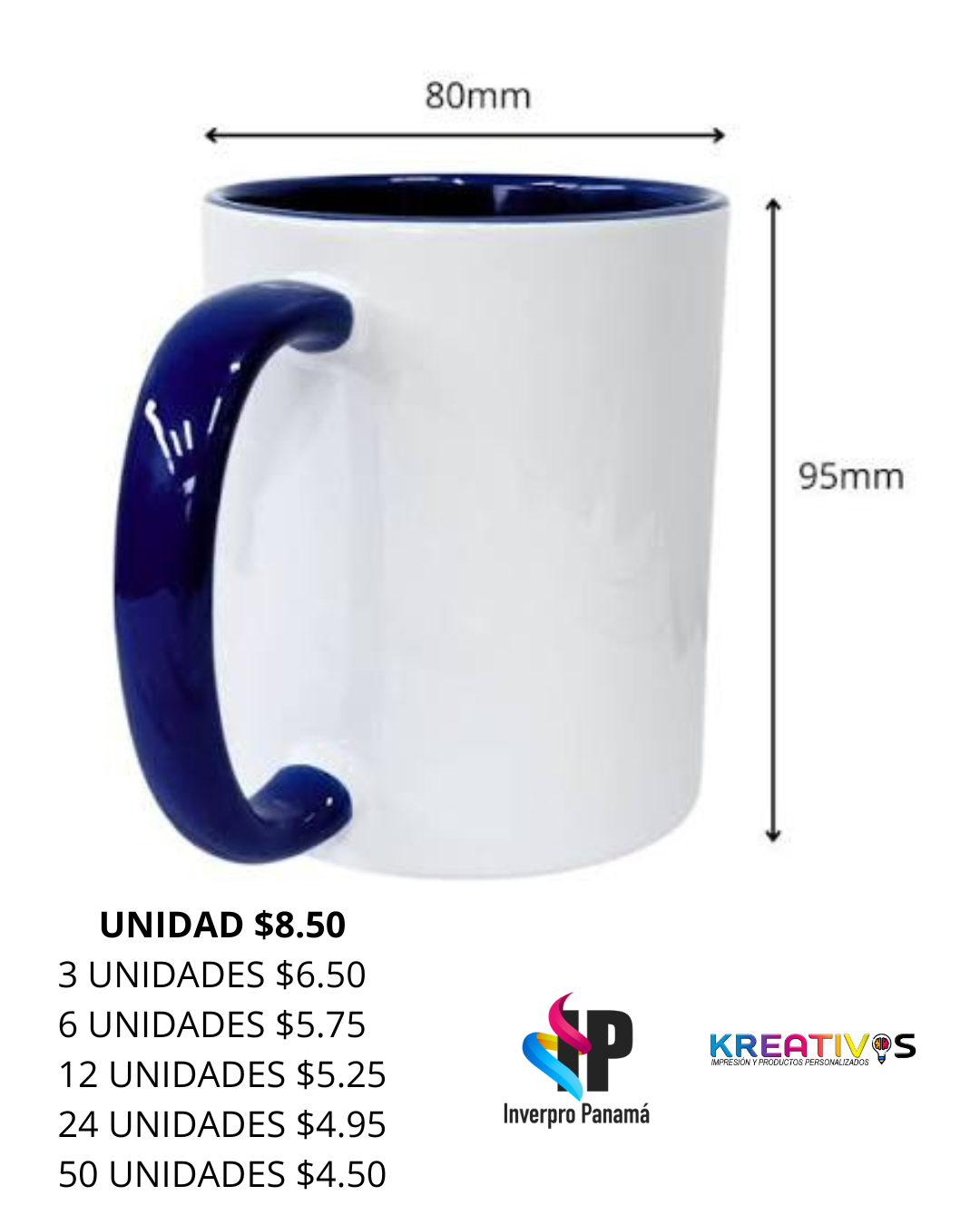 TAZA INTERIOR Y ASA DE COLORES 11 OZ PERSONALIZADA