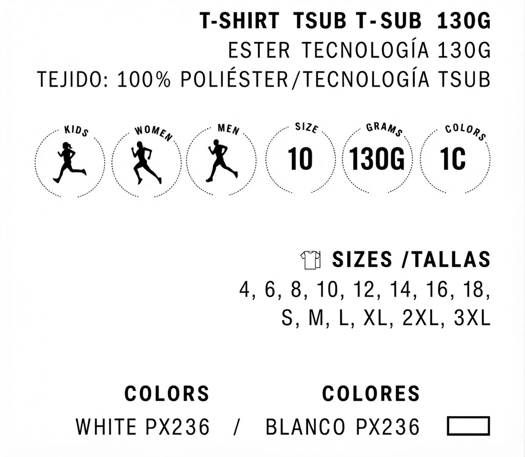 T SHIRT TSUB 130 G SUBLIMABLE
