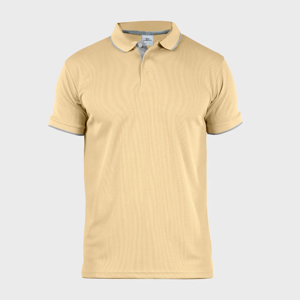 POLO WAFIT CON LINEA EN CUELLO Y MANGA